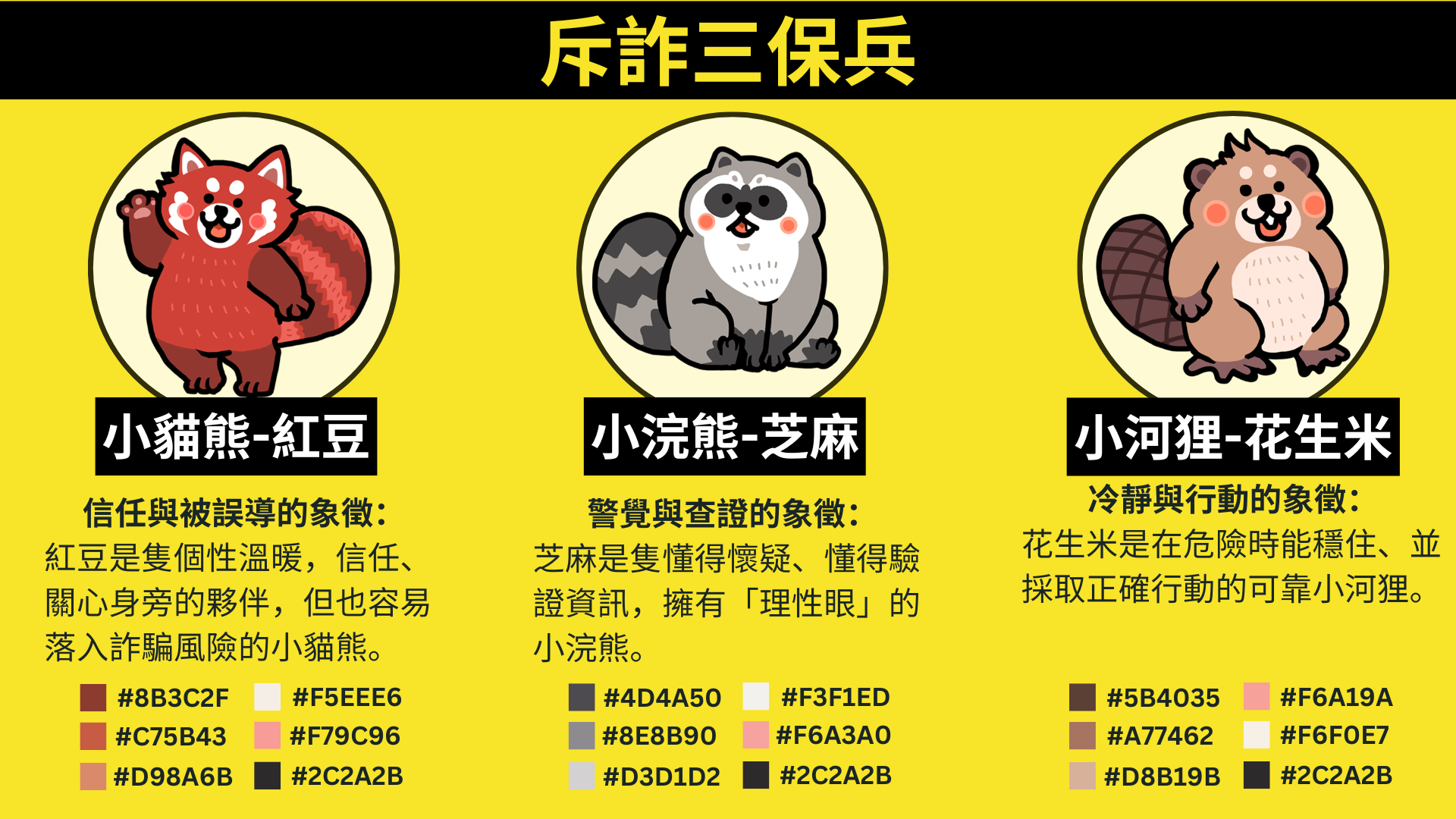 斥詐三保兵角色設定與色票參考